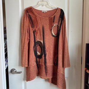 Jess and Jane Mineral Washed Cotton Tunic-Plus